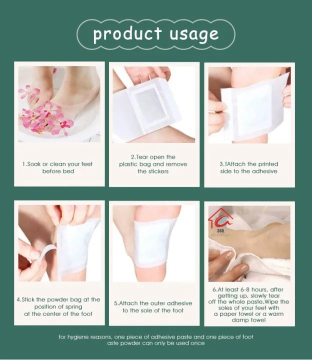 100% Herbal & Gentle Ingredient Detox Foot Pads (Pack of 2) 20 Patches