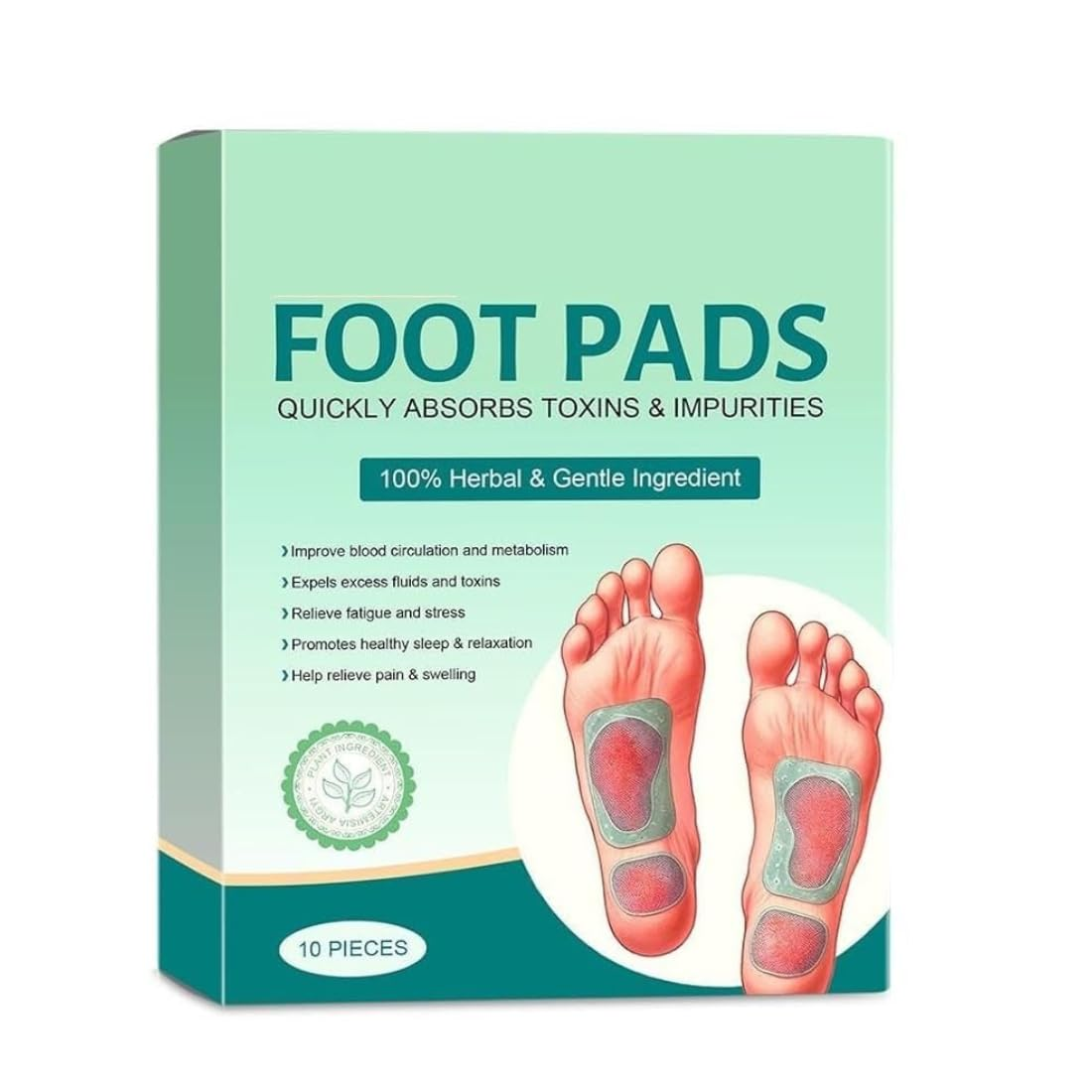 Herbal And Gentle Ingredient Detox Foot Pads (Pack Of 1) 10 Pcs