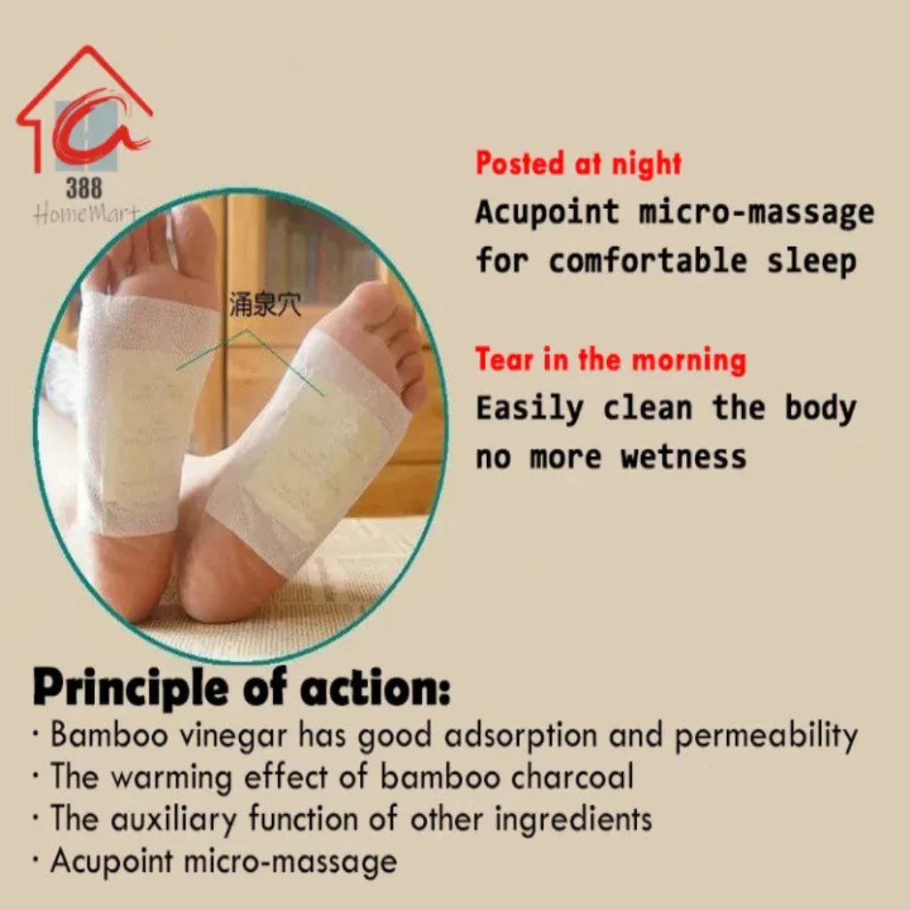 100% Herbal & Gentle Ingredient Detox Foot Pads (Pack of 2) 20 Patches