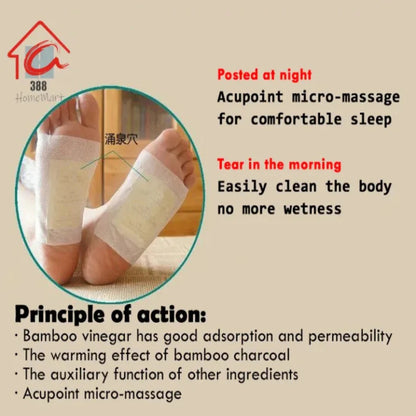100% Herbal & Gentle Ingredient Detox Foot Pads (Pack of 2) 20 Patches